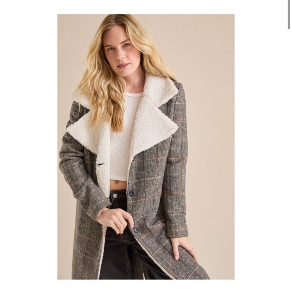 NWOT Altar’d state Opal Plaid Coat - Picture 2 of 12